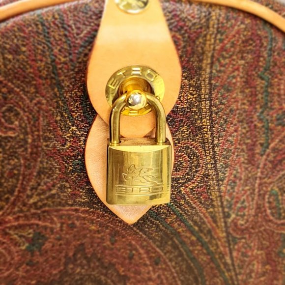 Authentic pre-owned Etro Bordeaux Paisley Boston Bag - Picture 10 of 16